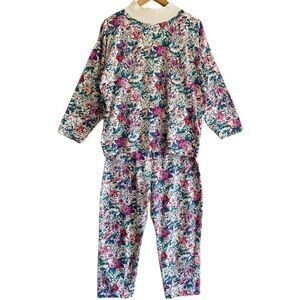 VICTORIA’S SECRET VINTAGE GOLD LABEL Floral Prairie Cottagecore Pajama Set M